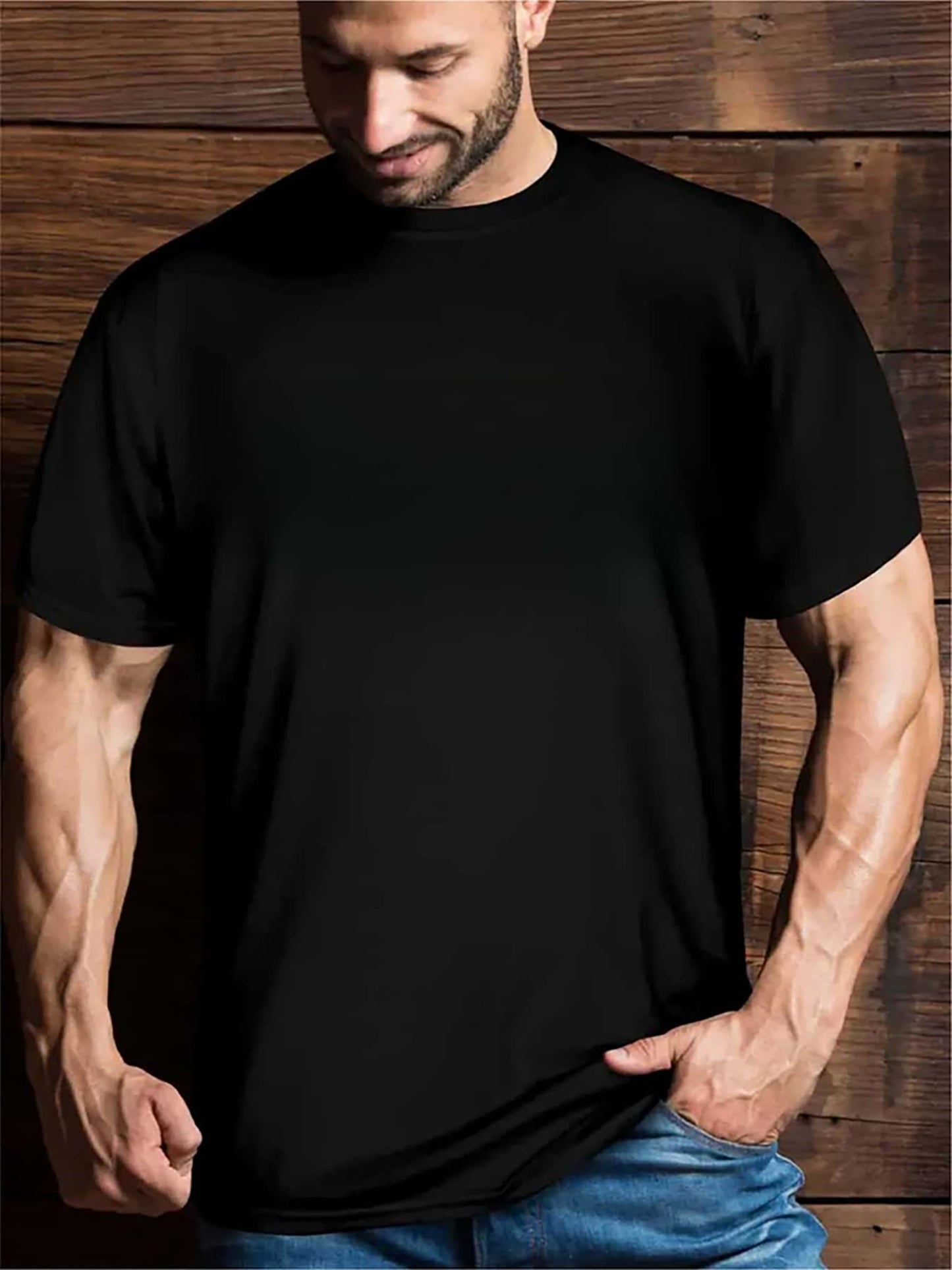 Men's T-shirt With Slim Fit, Round Neck And Short Sleeve Pattern, Men's T-shirt For Casual Summer.